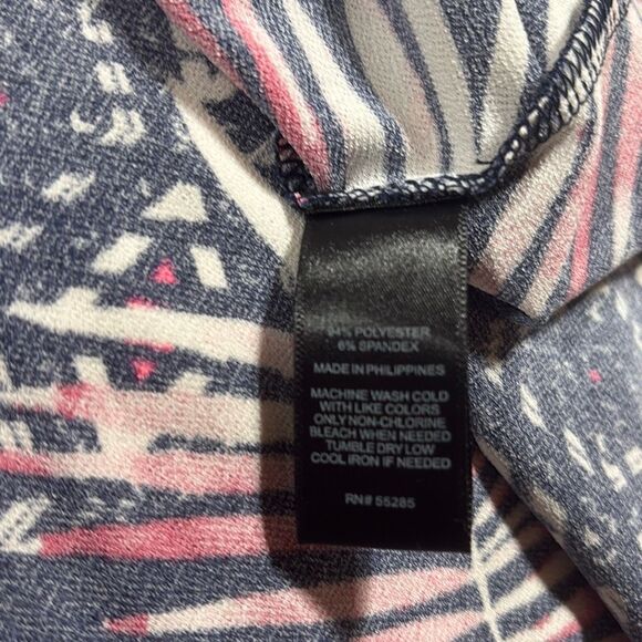 New Express Navy Blue Pink White Palm Tree Leaves‎ Print Stretch Mini Dress XS - Picture 13 of 14